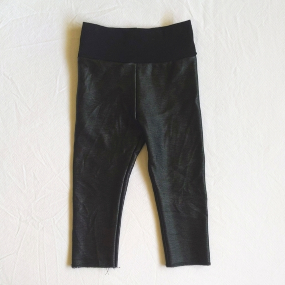 small shop comfy black faux leather look leggings 6-9 months baby girl